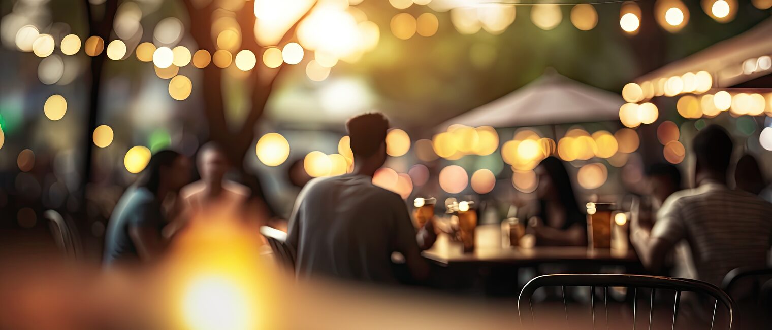 Bokeh background of Street Bar beer restaurant, outdoor in asia, People sit chill out and hang out dinner and listen to music together in Avenue, Happy life ,work hard play hard. Generative AI Schlagwort(e): Generative AI, Generative, AI, Food, Street, Singapore, Fest, Beer, Bar, Asian, People, Party, Garden, Tent, Japan, Night, Drink, Terrace, Korea, Dining, Rooftop, City, Nightlife, Thailand, Town, Entertainment, Green, Urban, Evening, Happy, Chinese, Friends, Square, Traditional, Life, Summer, Cocktail, Place, Background, Nature, Person, Modern, Cafe, Europe, Festival, Alcohol, Cityscape, Eating, Dusk, Konigsee, Female, Celebrate, Laughing